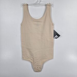 Yummie Women's Size S/M Nude Nylon Thong Back Body Suit NWT